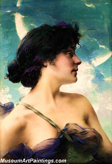 A Beauty in Violet Painting by Paul Francois Quinsac