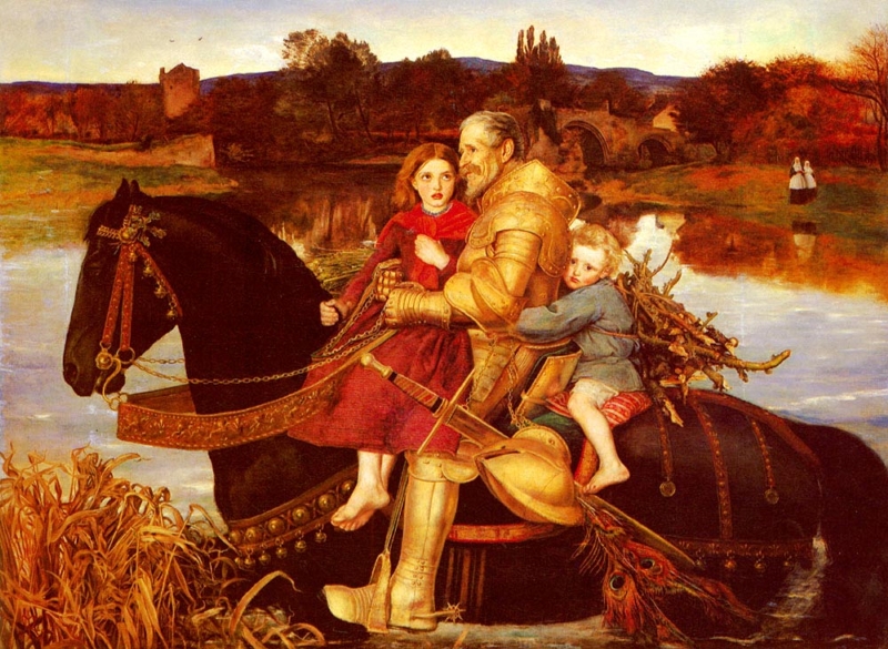A Dream of the Past Sir Isumbras at the Ford by Sir John Everett Millais