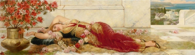 A Languid Harem Beauty by Emile Eisman Semenowsky