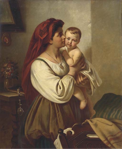 A Mothers Kiss by Carl Adolf Gugel