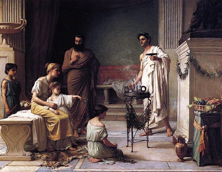 A Sick Child Brought into the Temple of Aesculapius Painting