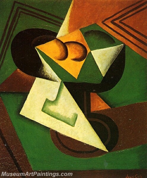 Abstract Painting Fruit Bowl and Fruit