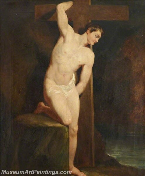 Academic Study of a Male Nude Painting