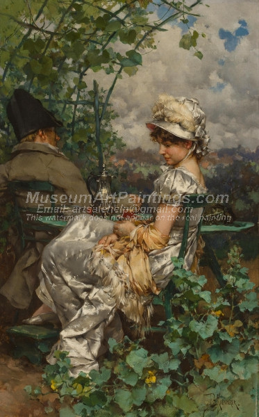Afternoon Tea in the Garden by Frederik Henrdik Kaemmerer