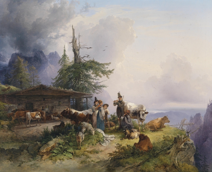 An Alpine Farm by Friedrich Gauermann