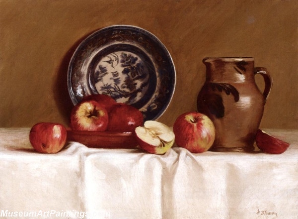 Apples Ming Plate and Earthenware Pitcher