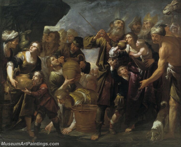 Assereto Gioacchino Moises y el agua de la roca Painting