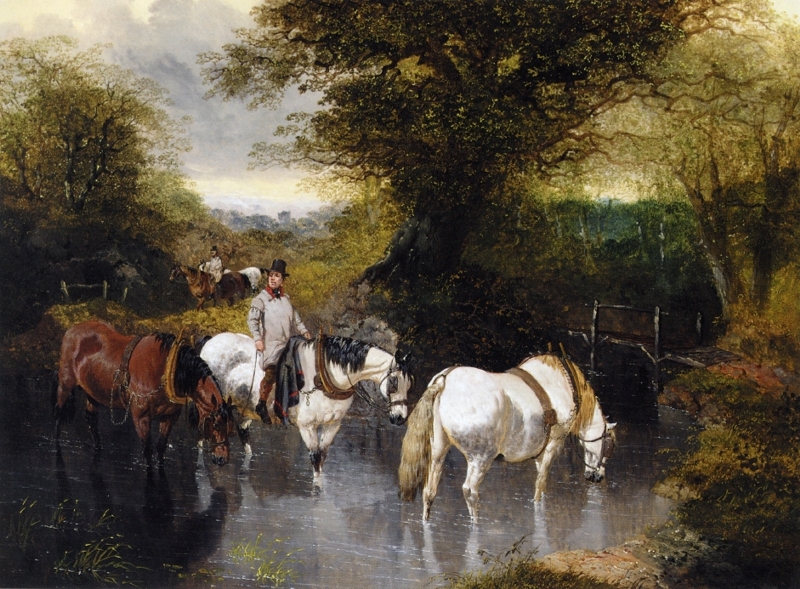 At the Ford by John Frederick Herring