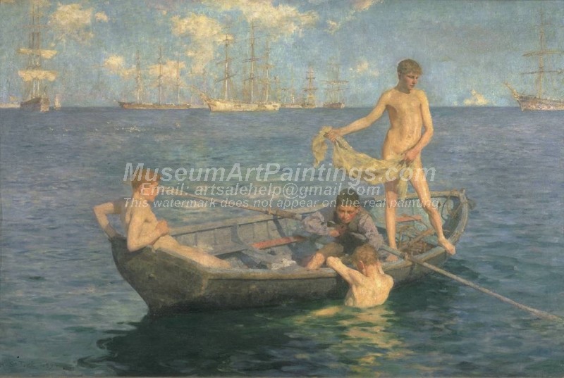August Blue Painting by Henry Scott Tuke