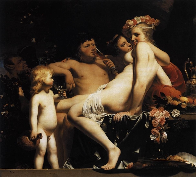 Bacchus with Nymphs and Cupid by Caesar van Everdingen
