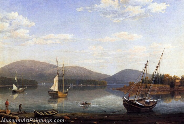 Bar Island and Mt Desert Mountains from Sommes Settlement Painting