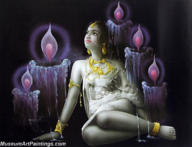 Beautiful Indian Girl Paintings Flaming Beauty