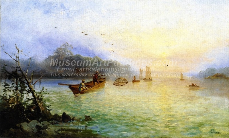 Beautiful Landscape Paintings Prawn Fishing