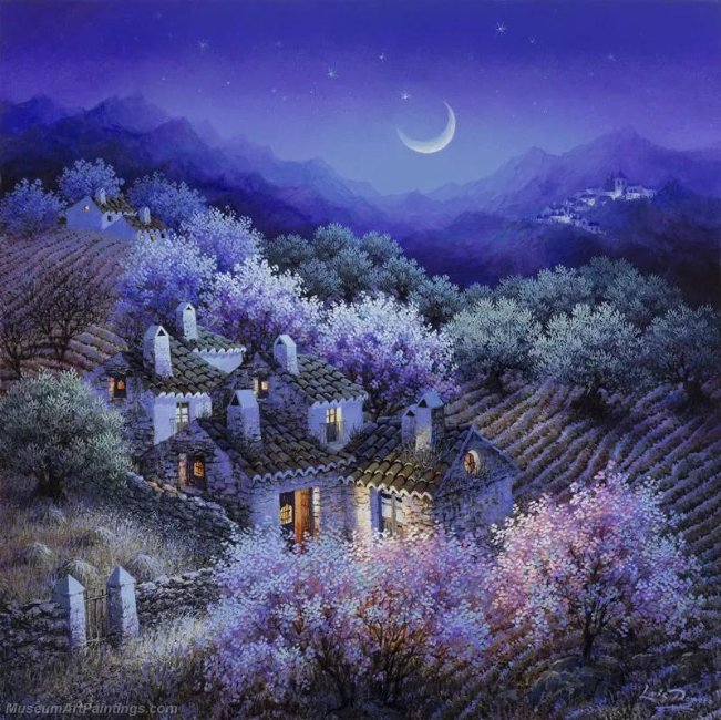 Beautiful Night Landscape Paintings BNL010