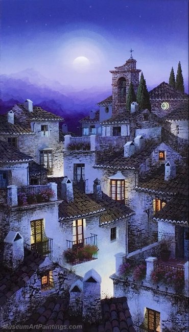 Beautiful Night Landscape Paintings BNL032