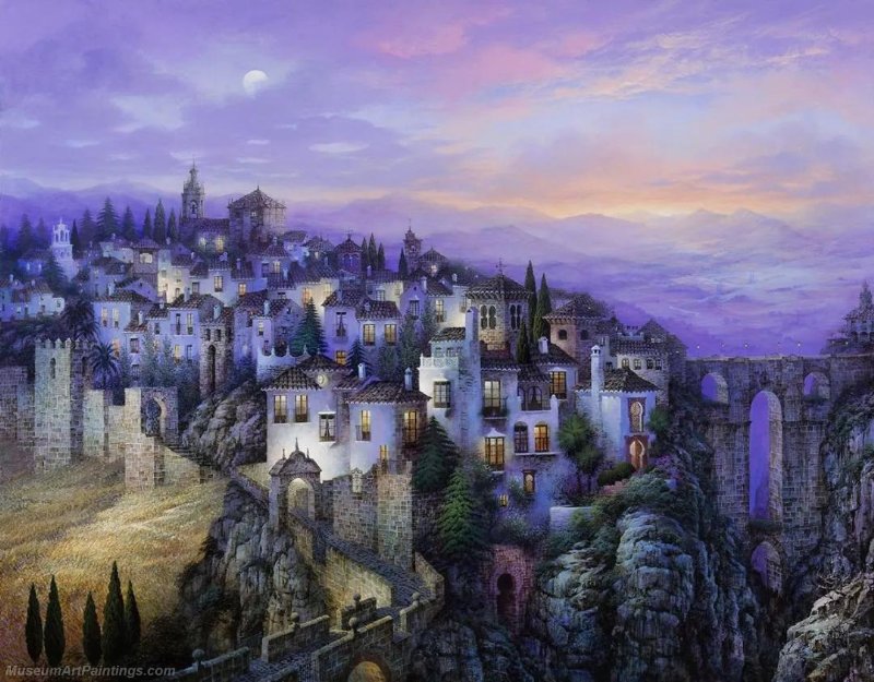 Beautiful Night Landscape Paintings BNL034