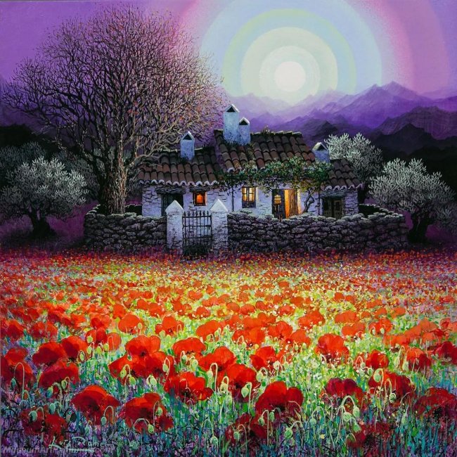 Beautiful Night Landscape Paintings BNL035