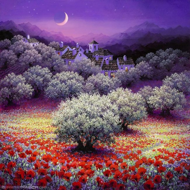 Beautiful Night Landscape Paintings BNL037