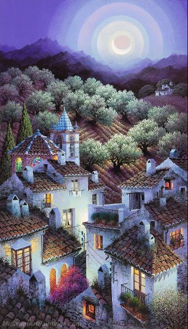 Beautiful Night Landscape Paintings BNL040