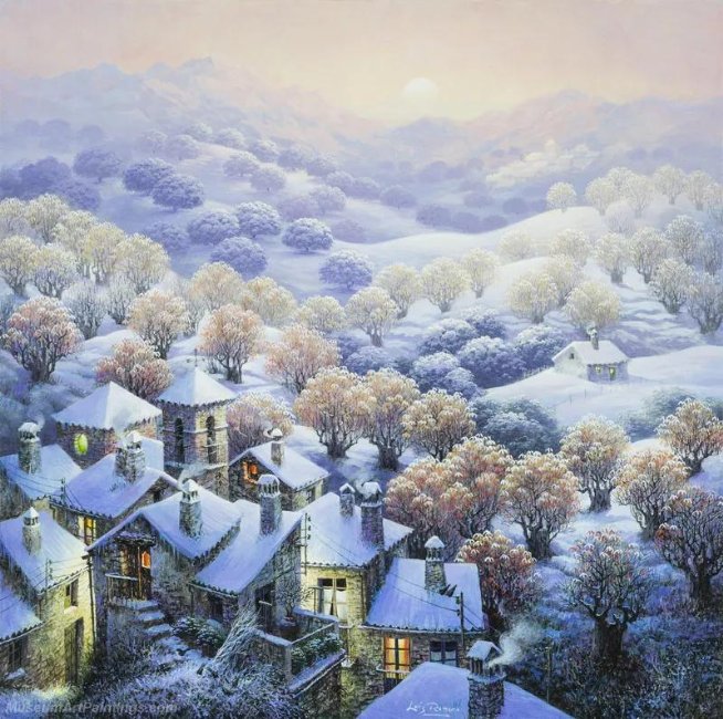 Beautiful Night Landscape Paintings BNL044