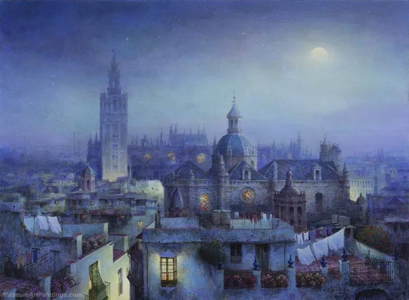 Beautiful Night Landscape Paintings BNL045