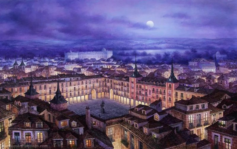 Beautiful Night Landscape Paintings BNL057