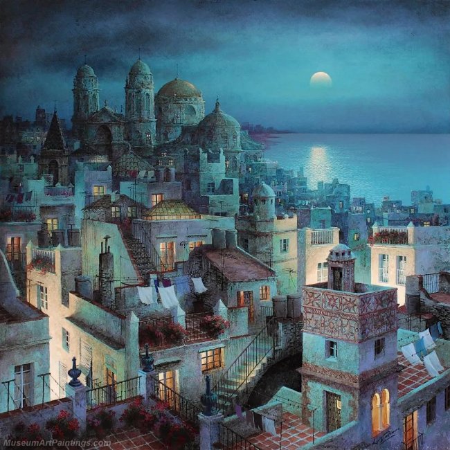 Beautiful Night Landscape Paintings BNL059
