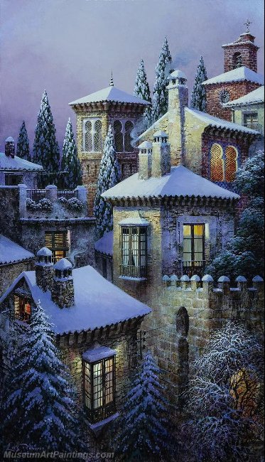Beautiful Night Landscape Paintings BNL061
