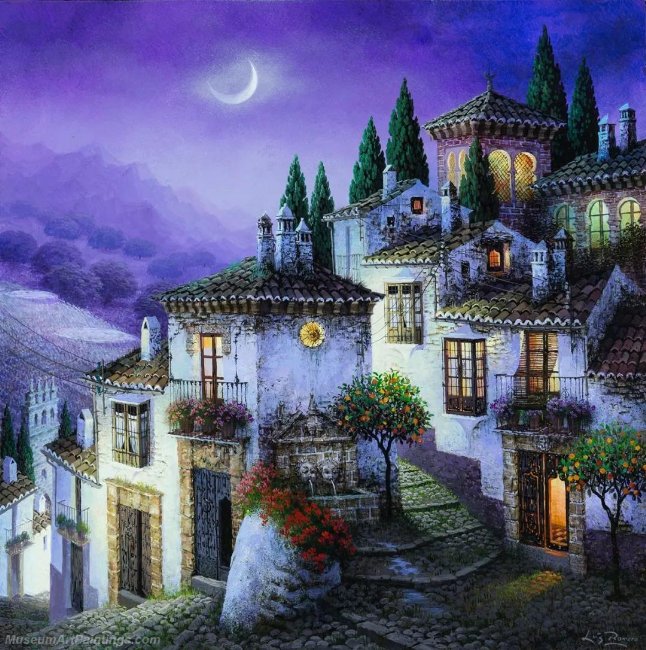 Beautiful Night Landscape Paintings BNL062