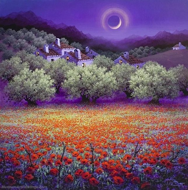 Beautiful Night Landscape Paintings BNL066