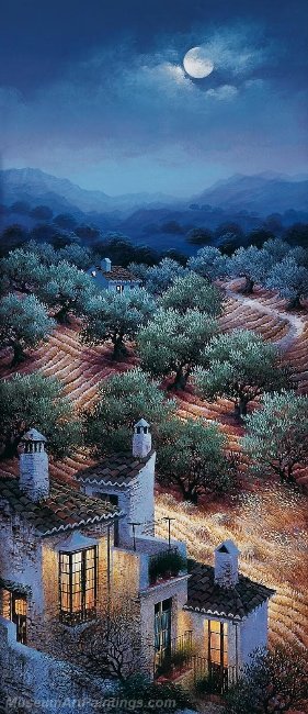 Beautiful Night Landscape Paintings BNL067