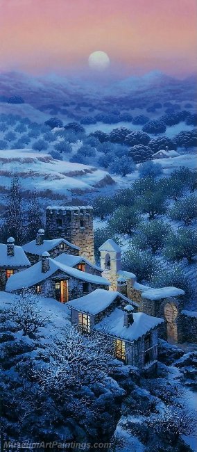Beautiful Night Landscape Paintings BNL068