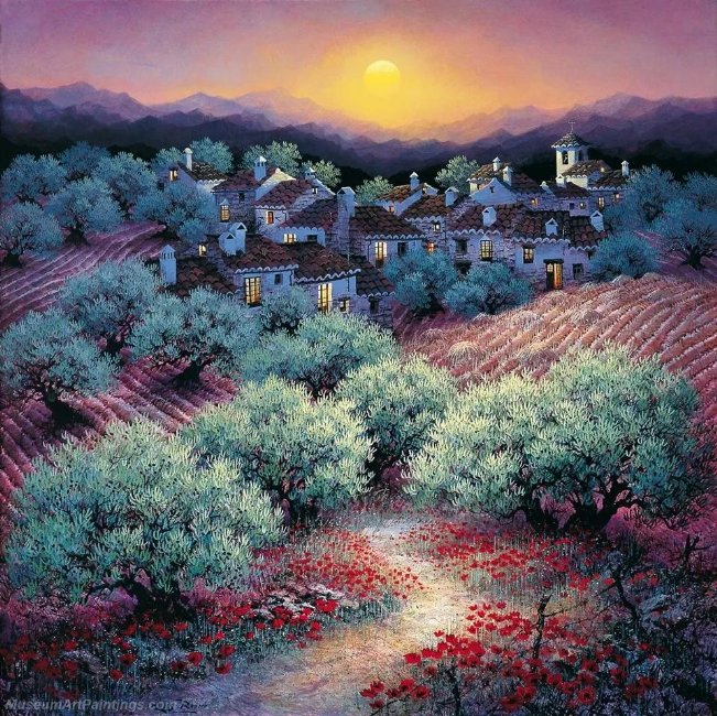 Beautiful Night Landscape Paintings BNL074