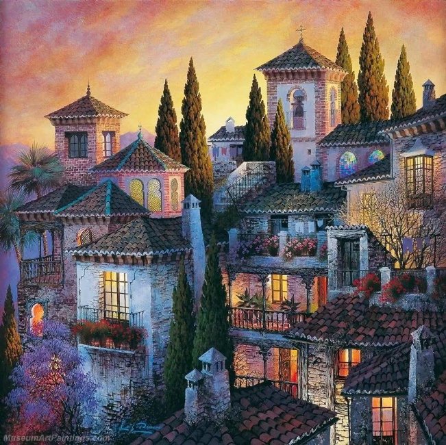 Beautiful Night Landscape Paintings BNL077
