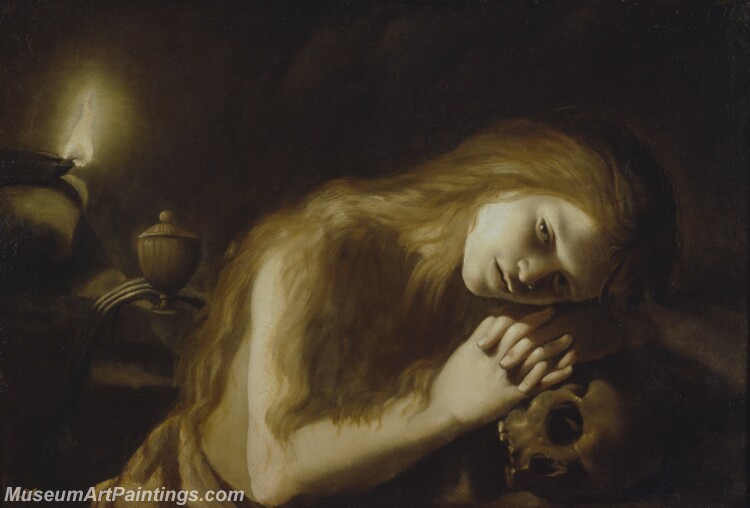 Bigot Trophime Atribuido a La Magdalena penitente Painting