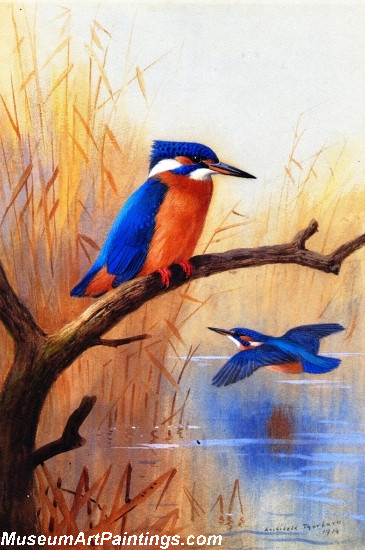 Bird Painting A Pair of Kingfishers