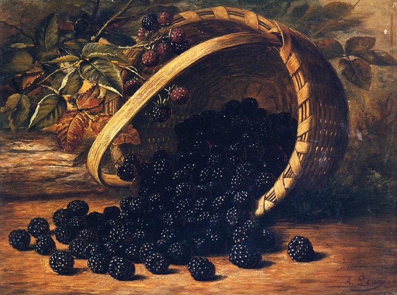Blackberries in a Basket by August Laux