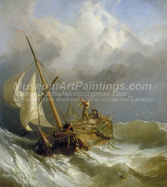 Boat Paintings A Dutch Dogger Carrying Away Her Sprit