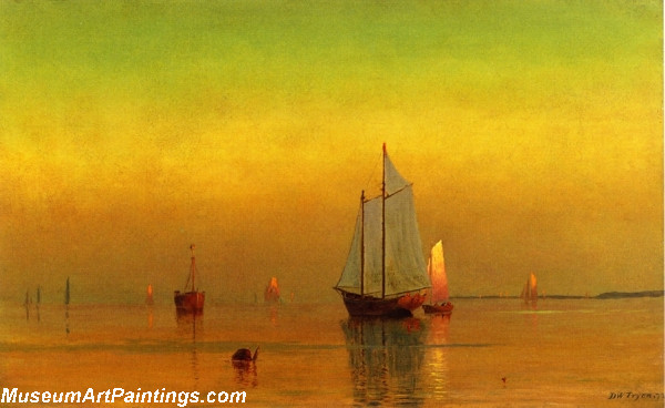 Boat Paintings Connecticut River Scene