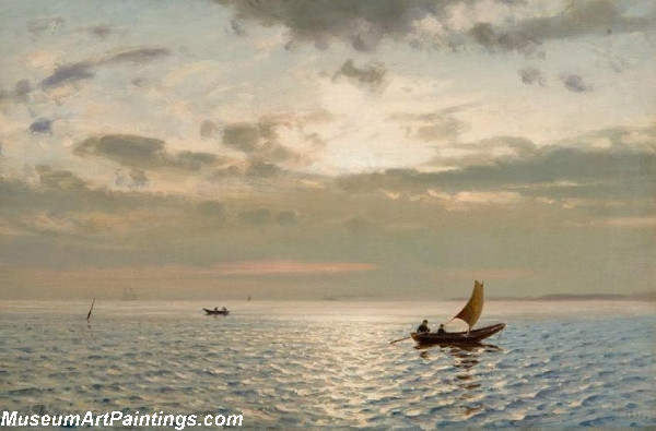 Boat Paintings Reflection of the Sun
