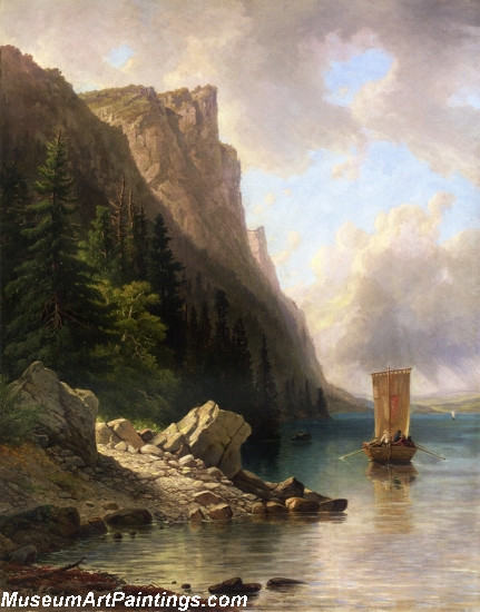 Boat Paintings Ships Approaching the Shore
