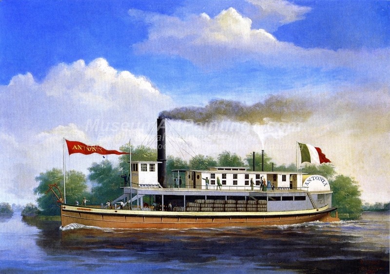 Boat Paintings The Steamboat Antonia on the Rio Grande