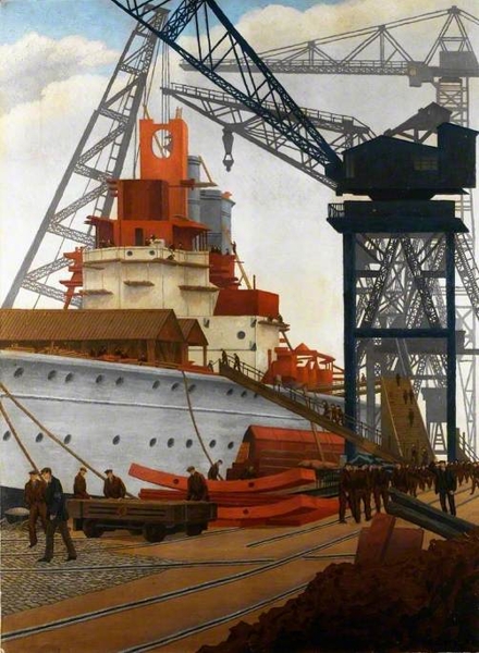 Building a Battleship by Charles Ginner