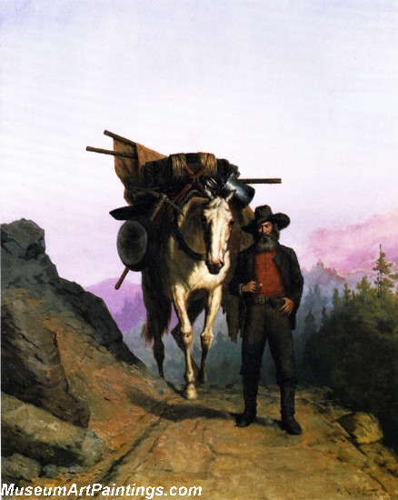 California Miner with Pack Horse Painting