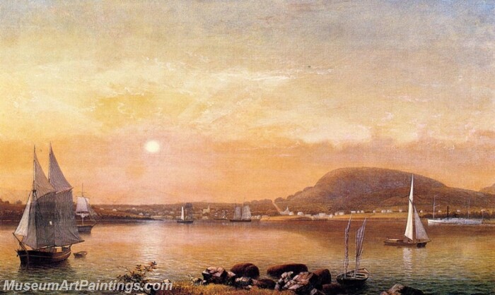 Camden Mountains and Harbor from the North Point of Negro Island Painting