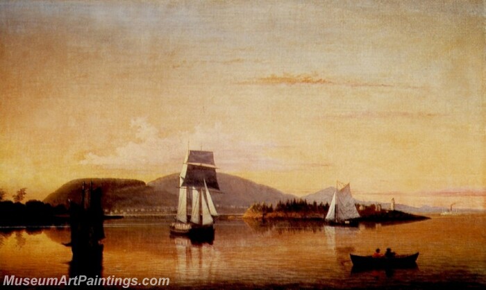 Camden Mountains from the South Entrance to Harbor Painting