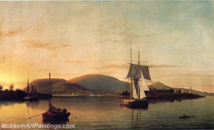 Camden Mountains from the South Entrance to the Harbor Painting