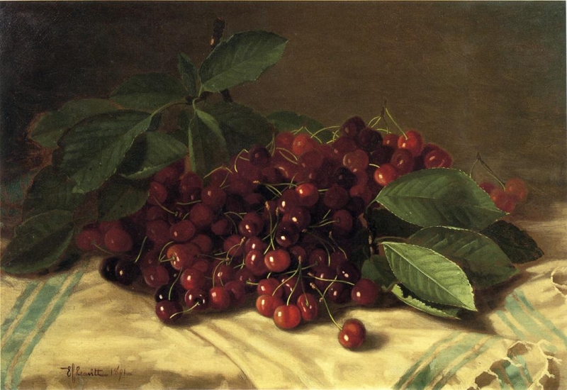 Cherries on a Tabletop by Edward C Leavitt