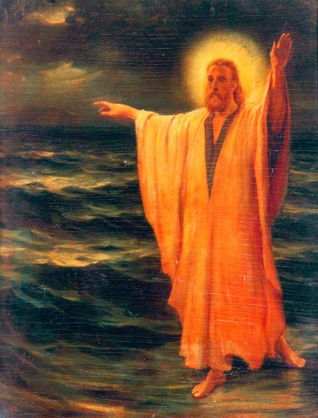Christ Walking on Water by Phillip Richard Morris