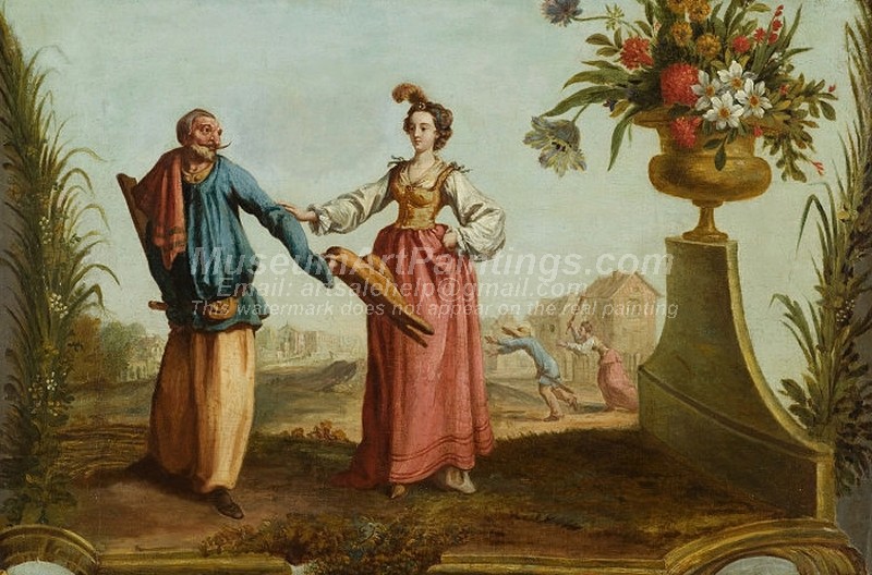 Classical Paintings Pullichinello and Lucretia